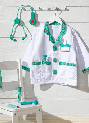 Melissa & Doug Doctor Costume, Pretend Play Dress Up Set (8-Pc) Stethoscope, Coat & Accessories, Role Play Toys for Kids 3+
