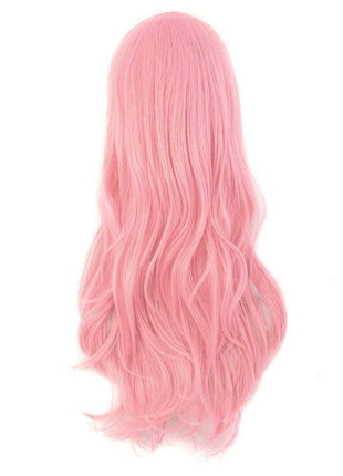 MapofBeauty 28 Inch Long Curly Hair Costume Cosplay Wig, Pink | 70 cm Wig, Women, Side Bangs, Fashion
