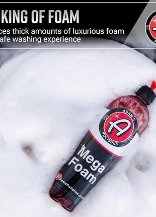 Adam's Mega Foam Car Wash Soap (Gallon) – pH Neutral, Ultra Concentrated for Foam Cannon, Foaming Spray Gun, or Bucket – Safe for Wax, Sealants & Ceramic Coating – High Suds Car Cleaner