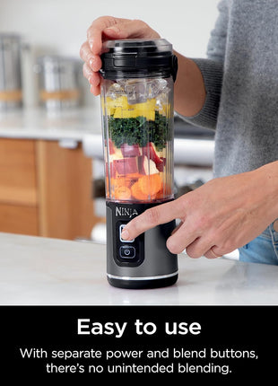 Ninja BC151BK Blast Portable Blender, Cordless, 18oz. Vessel, Personal Blender for Shakes & Smoothies, BPA Free, Leakproof Lid & Sip Spout, USB C Rechargeable, Dishwasher Safe Parts, Black