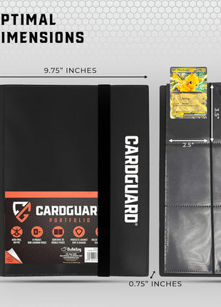 Trading Card Binder Pro-Folio – 9 Pocket Binder - Side-Loading Album, Durable & Acid-Free Storage for Pokémon, YuGiOh, MTG, TCG, Game & Sports Cards, Black