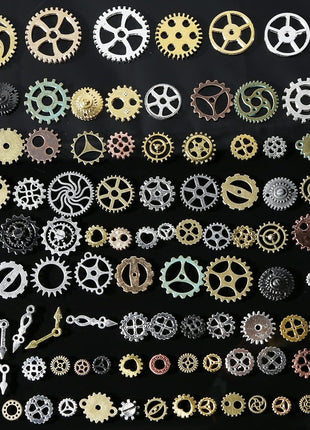BigOtters 200 Gram Antique Steampunk Gear,Mix Steampunk Wheel Alloy Gear Pendants Charms for Crafting Jewelry Making