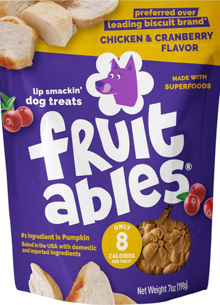 Fruitables Baked Dog Treats, Healthy Pumpkin Treat for Dogs, Low Calorie & Delicious, No Wheat, Corn or Soy, Made in the USA, Pumpkin and Banana Flavor, 7oz