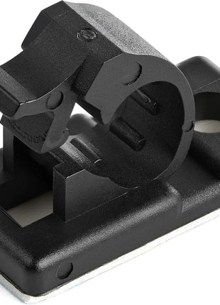 StarTech.com 100 Adhesive Cable Management Clips Black - Network/Ethernet/Office Desk/Computer Cord Organizer - Sticky Cable/Wire Holders - Nylon Self Adhesive Clamp UL/94V-2 Fire Rated, TAA