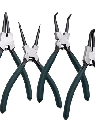 4pcs 7in Snap Ring Pliers, 5/64in Tips | for Ring Remover Retaining and Remove Hoses, Gaskets
