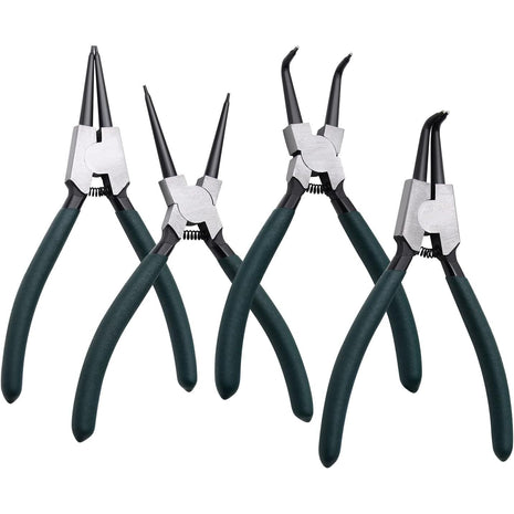 4pcs 7in Snap Ring Pliers, 5/64in Tips | for Ring Remover Retaining and Remove Hoses, Gaskets