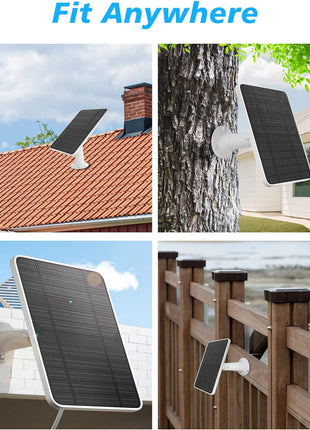 Solar Panel Charger Compatible with Arlo Pro 5S/Pro 4/Pro 3/Pro 3 Floodlight/Ultra/Ultra 2 Camera, 6V 4.5W Solar Panels Charging IP65 Weatherproof w/ 9.8ft Charging Cable Adjustable Wall Mount, 2 Pack