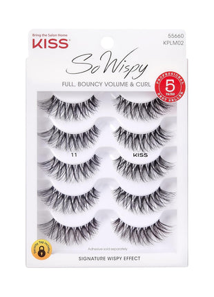 Kiss So Wispy, False Eyelashes, '', 12mm, Includes 5 Pairs Of Lashes, Easy to Apply, Reusable Lash Clusters
