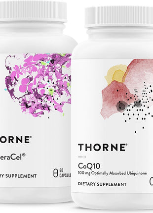 THORNE - Cellular Health Bundle - CoQ10 & NiaCel 400 - Support Energy, Cellular Defense & Healthy Aging - 30 to 60 Servings