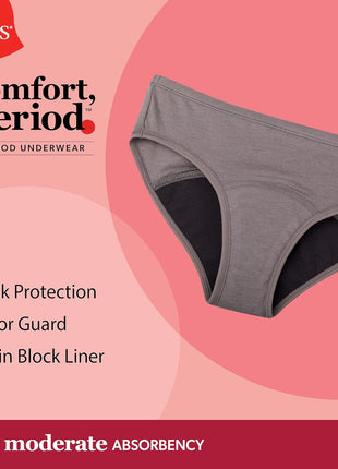 Hanes Girls' Period Underwear Hipsters, Boxer Briefs, Boyshorts, 4 or 6 Pack, Comfort Period Panties, Moderate Protection