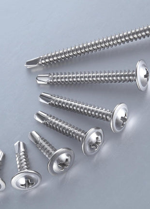 Wensilon(300pcs)#8×3/4"for Sheet Metal Self-Tapping Screws 410 Stainless Steel Truss Head High-Strength Quick Tapping Screws