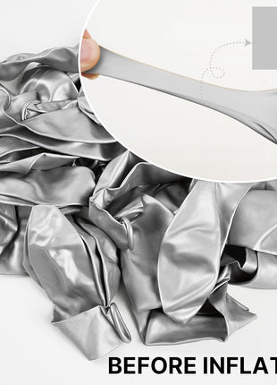 PartyWoo Silver Balloons 50pcs Latex Helium Balloons 12 Inch | Birthday Wedding Anniversary Graduation Bachelorette Engagement Bridal Shower Party Decorations Silver-G102