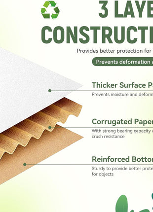 12 inchx9 inchx3 inch Shipping Boxes Set of 1, White Corrugated Cardboard Box Literature Mailer