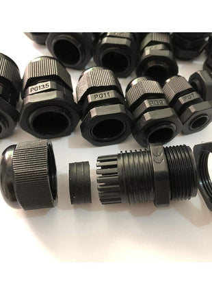 20pcs Cable Gland Waterproof Adjustable 3-13mm Cable Connectors PG7 PG9 PG11 PG13.5 PG16 Plastic Cable Gland Joints Wire Protectors