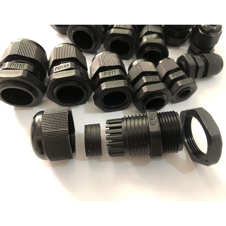 20pcs Cable Gland Waterproof Adjustable 3-13mm Cable Connectors PG7 PG9 PG11 PG13.5 PG16 Plastic Cable Gland Joints Wire Protectors