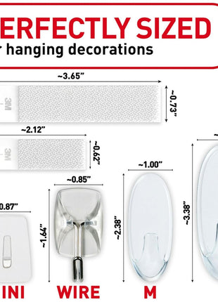 Command Clear Variety Pack, Including 8 Pairs of Picture Hangers, 4 Clear Wire Hooks and 11 Wall Hooks for Hanging Home Decor, Damage-Free Hanging Up to 19 Items with Command Strips