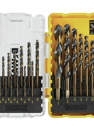 DEWALT Drill Bit Set, 21-Piece, 135 Degree Split Point, 31 Degree Helix, Black Oxide Coated, For Plastic, Wood and Metal (DWA1181)