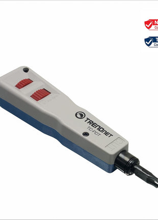 TRENDnet Punch Down Tool With 110 And Krone Blade, Insert & Cut Terminations In One Operation, Precision Blades Are Interchangeable & Reversible, Network Punch Tool, Grey, TC-PDT