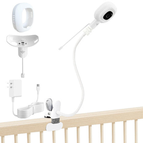 Baby Monitor Charger Mount Stand for Nanit Pro Baby Monitor, 16 inches Flexible Clip Mount with Type-C Charging Port Connector and 10FT Charging Cable Power Adapter, Travel Camera Accessory