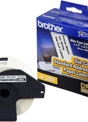 Brother Genuine DK1201 Die-Cut Standard Rolled Address Labels for QL Printers, (DK1201)