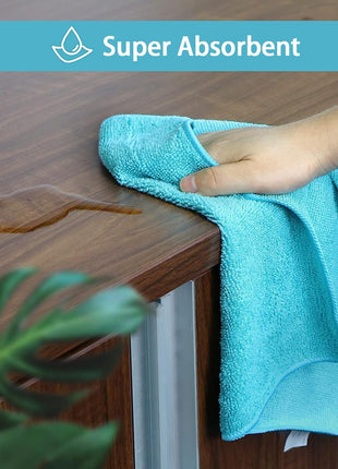 HOMExCEL Microfiber Cleaning Cloth,12 Pack Cleaning Rags, Cleaning Towels with 4 Color Assorted, 11.5 inchx11.5 inch(Green/Blue/Yellow/Pink)
