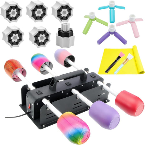 6 Cup Turner for Crafts Tumbler,Multi Tumbler Spinner Machine Kit,Tumbler Turner DIY Glitter Epoxy Resin Tumblers