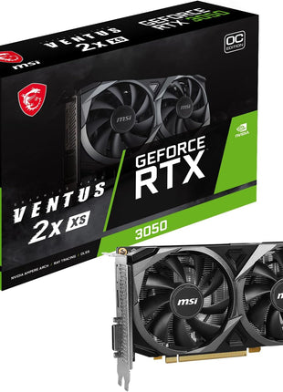 msi Gaming GeForce RTX 3050 8GB GDRR6 Boost Clock: 1807 MHz 128-Bit HDMI/DP PCIe 4 Torx Twin Fans Ampere OC Graphics Card (RTX 3050 Ventus 2X XS 8G OC)