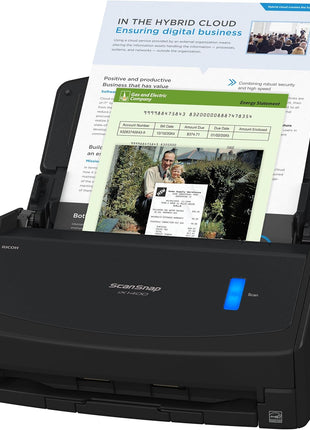 ScanSnap iX1400 High-Speed Simple One-Touch Button Color Document, Photo & Receipt Scanner with Auto Document Feeder for Mac or PC, Black