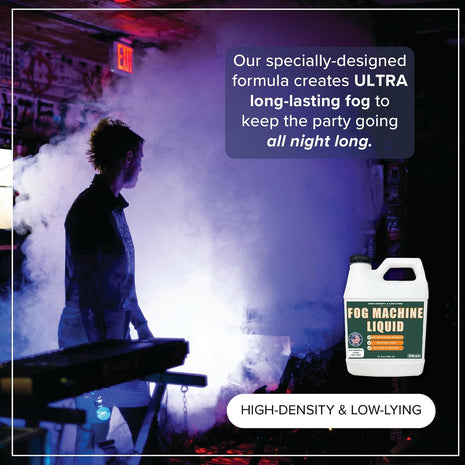 Fog Machine Liquid, 32 oz, High-Density, Long-Lasting, Water-Based Formula | Universal Ready-to-Use Fog Juice Solution for Spooky Halloween Parties, Haunted Houses, & Concerts - Made in USA