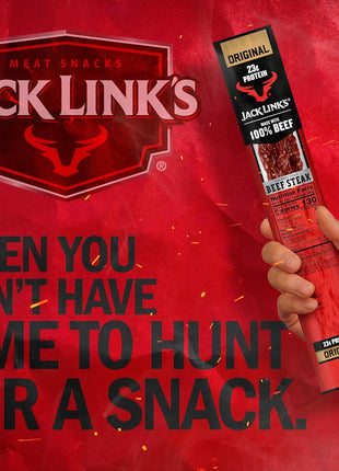 Jack Link's Beef Steak, Original - Protein Snacks, Jerky Meat Snack with 23g of Protein, Made with 100% Beef, Individually Wrapped Bulk Snack Pack, Keto Friendly - 2 Oz. (12 Count)