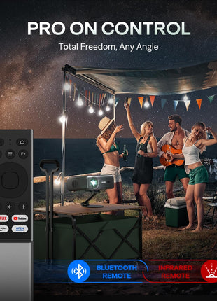 Aurzen EAZZE D1 Pro Smart Projector with WiFi and Bluetooth, NetfIix Official, 20W Speakers, DoIby Audio & dbx-tv Total Sonics, Auto Focus & Keystone, Native 1080P Portable Outdoor Movie Projector
