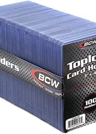 BCW 3x4 Standard Topload Card Holders | 100 Pack | Top Loaders for Cards | Rigid Card Protector | Fits Standard Size Cards Up to 20pt