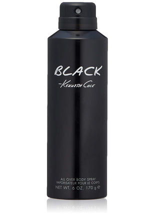 Kenneth Cole Black All Over Body Spray for Men, Aromatic Woody Fragrance, Notes of Watermint, Mandarin, Cedar, and Musk, Long-Lasting Cologne, 6.0 Fl. Oz