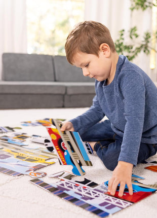 Melissa & Doug Traffic Jam Jumbo Floor Puzzle (24 Pieces, 2 x 3 Feet), Vehicle-Themed Jigsaw Puzzle for Preschoolers and Kids Ages 3+ - FSC Certified