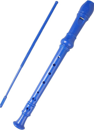 Mr.Power Soprano Recorder German Style C Key 8 Holes Easy Instrument for Beginners School Student Home Entertainment (Blue)