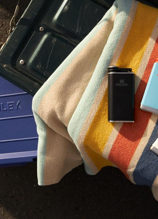 Stanley Adventure Pre Party Flask 8 oz | Leakproof Hip Flask | Hinge Connected Never Lose Cap | Insulated Stainless Steel Liquor Container | BPA Free | Hammertone Green
