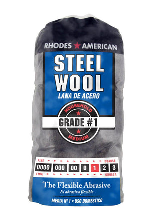 Homax Steel Wool, 12 pad, Medium Grade #1, Rhodes American, Household Steel Wool