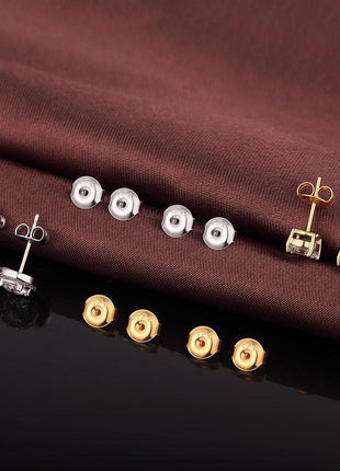 DELECOE 14K Gold Plated Earring Backs Replacements, 925 Sterling Silver Hypoallergenic Secure Gold Earring Backs Locking for Studs Earrings