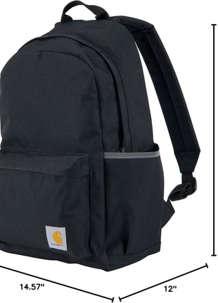 Carhartt Classic 21L Backpack Black | Classic Laptop, Water-Resistant Pack with 15 Laptop Sleeve and Organizational Compartments
