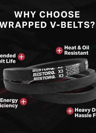 BESTORQ A65 or 4L670 V-Belt, Classic Wrapped Rubber X3 V-Belt, Black, 67 inch Outside Circumference x .51 inch Width x .34 inch Height, Pack of 1