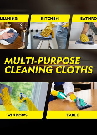 HOMEXCEL Microfiber Cleaning Cloth 12 Pack, 12.5 x 12.5 inch Microfiber Towels for Cars, Ultra Absorbent Washing Cloth, Lint Free Streak Free Cleaning Rags for Car, Kitchen, and Window (Grey)