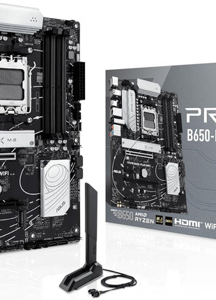 ASUS Prime B650-PLUS WiFi AMD B650 AM5 RyzenTM Desktop 9000 8000 & 7000 ATX Motherboard, DDR5, PCIe 5.0 M.2, 2.5Gb LAN, WiFi 6E, HDMITM, SATA 6 Gbps, USB Type-C®, BIOS FlashbackTM, ThunderboltTM 4 Header