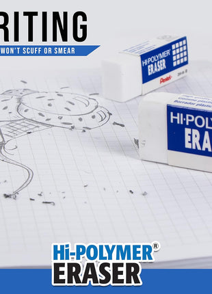 Pentel Hi-Polymer Block Eraser Small White, Pack of 4 (ZEH05BP4)