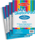Melissa & Doug Mini-Sketch Spiral-Bound Pad (6 x 9 inches) - 4-Pack Sketch Book for Kids, Kids Drawing Paper, Drawing and Coloring Pads