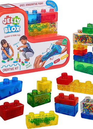 Goliath Jelly Blox Creative Kit | Includes 20 Blocks | Toddler & Preschool Building Blocks Kids Can Squeeze, Stretch, Squish | MESH ACCREDITED | Safety Tested & Ouch-Free | Sensory Play Toy Ages 2+