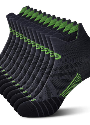 Ankle Compression Socks for Men and Women (6 Pairs), Low Cut No Show Short Compression Running Socks with Arch Support for Plantar Fasciitis, Cyling, Athletic, Flight, Travel, Nurses