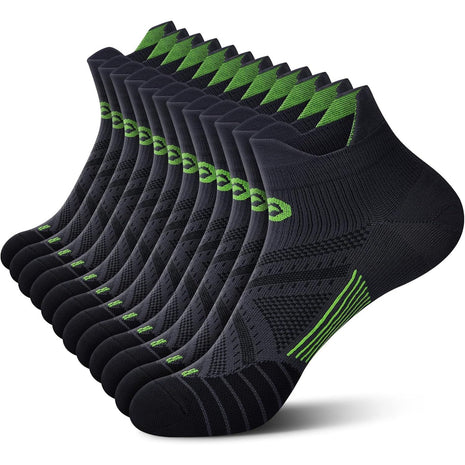 Ankle Compression Socks for Men and Women (6 Pairs), Low Cut No Show Short Compression Running Socks with Arch Support for Plantar Fasciitis, Cyling, Athletic, Flight, Travel, Nurses