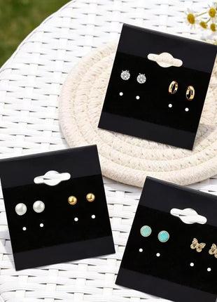 Adorox 200 Piece Black Earring Card Holders with Back Hook – Perfect for Earring Display and Organization