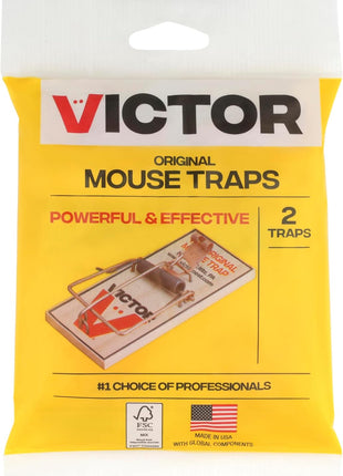 Victor Mouse Traps M150-12, Metal Pedal, Sustainably Sourced FSC Wood, Wooden Mouse Traps - Pack of 12