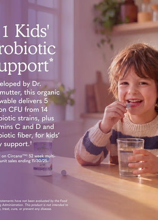 Garden of Life Dr. Formulated Probiotics Organic Kids+ plus Vitamin C & D - Berry Cherry - Gluten, Dairy & Soy Free Immune & Digestive Health Supplement, No Added Sugar, 30 Chewables (Shelf Stable)